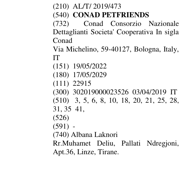 Zëri i markës CONAD PETFRIENDS në buletin