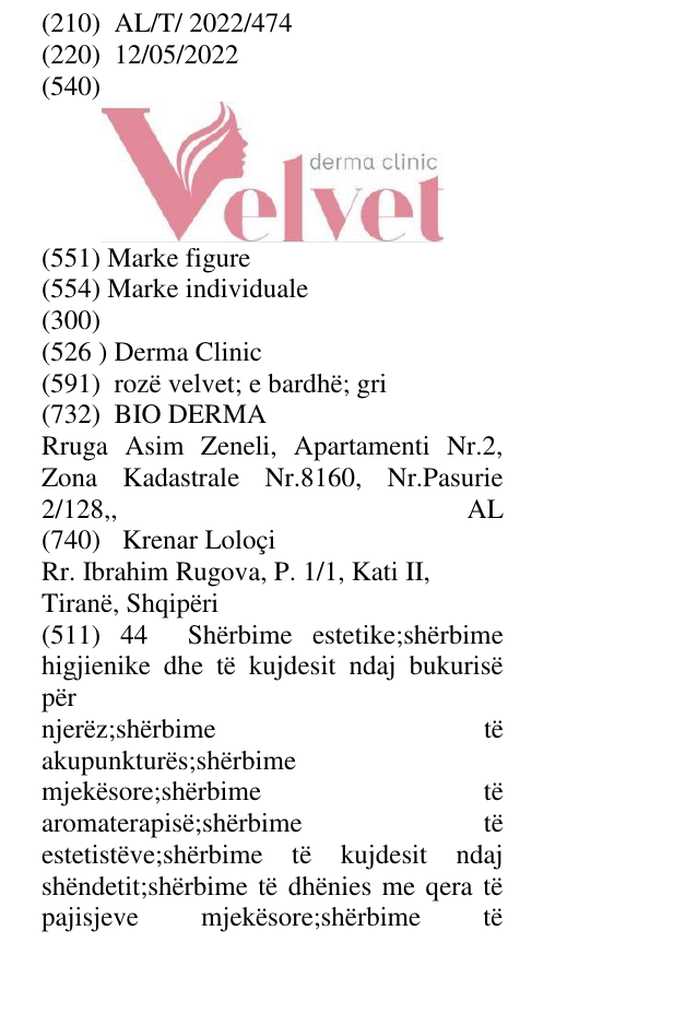 Zëri i markës Derma Clinic në buletin