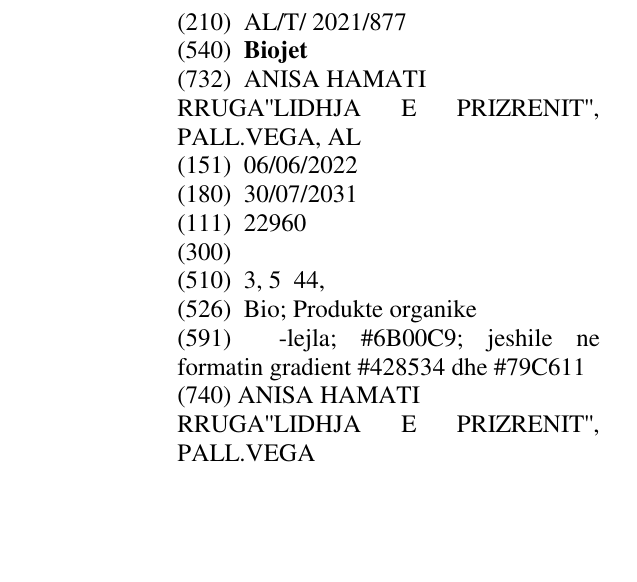 Zëri i markës Biojet në buletin