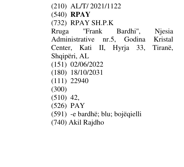 Zëri i markës RPAY në buletin