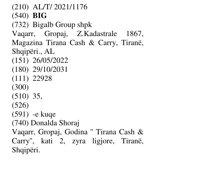Zëri i markës BIG në buletin