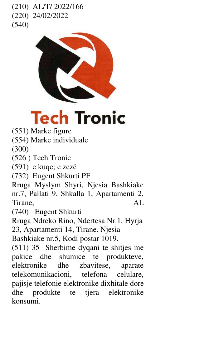 Zëri i markës Tech Tronic në buletin