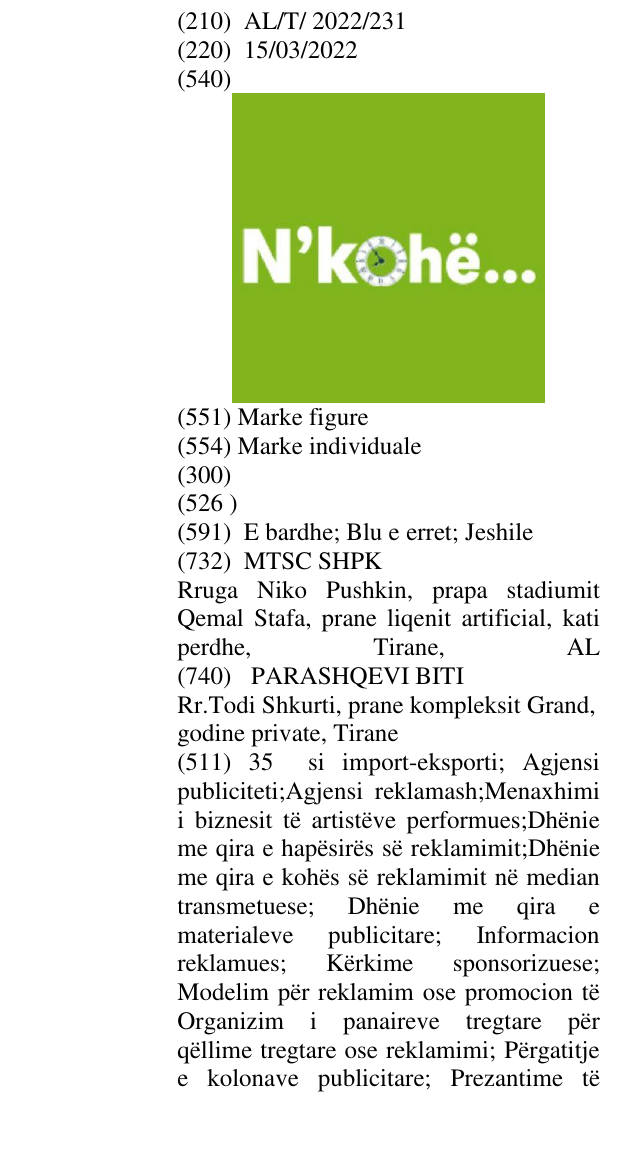 Zëri i markës N'kohë... në buletin