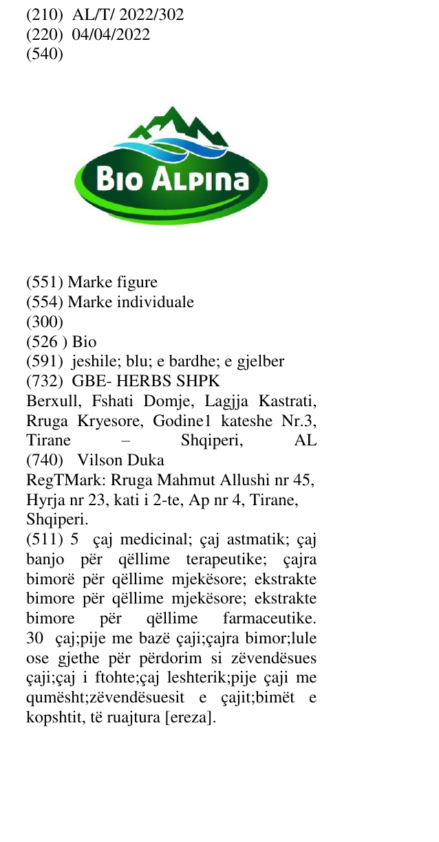 Zëri i markës Bio në buletin
