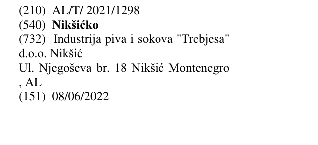 Zëri i markës Nikšićko në buletin