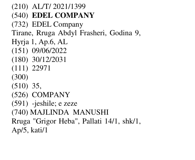 Zëri i markës EDEL COMPANY në buletin