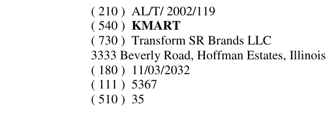 Zëri i markës KMART në buletin