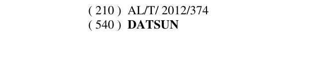 Zëri i markës DATSUN Buletini i Pronësisë Industriale 53 në buletin