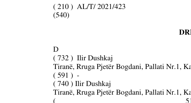 Zëri i markës DRERI D në buletin