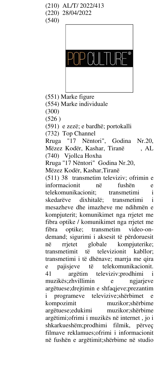 Zëri i markës POP CULTURE në buletin