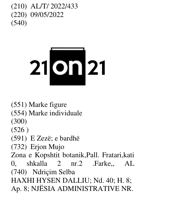 Zëri i markës 21on21 në buletin