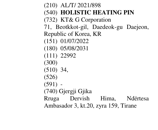 Zëri i markës HOLISTIC HEATING PIN në buletin