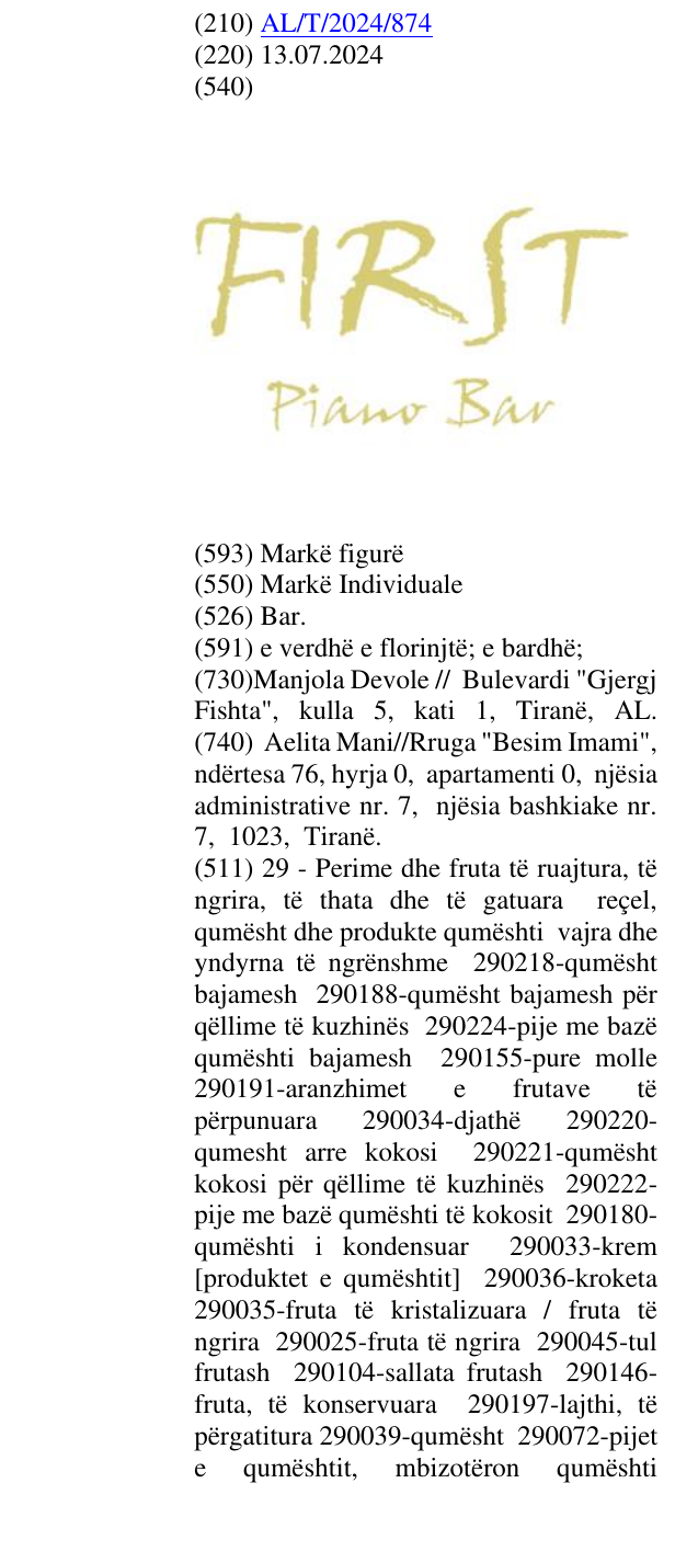 Zëri i markës Bar. në buletin