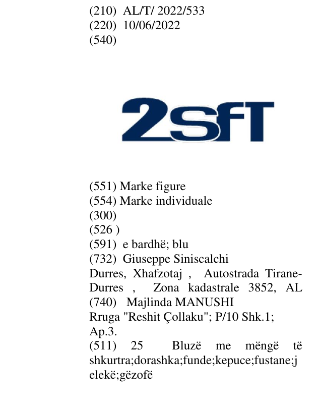 Zëri i markës 2SfT në buletin