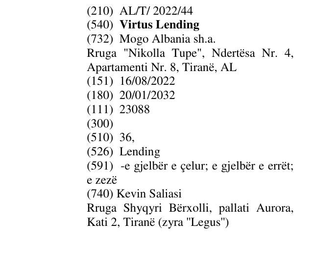 Zëri i markës Virtus Lending në buletin