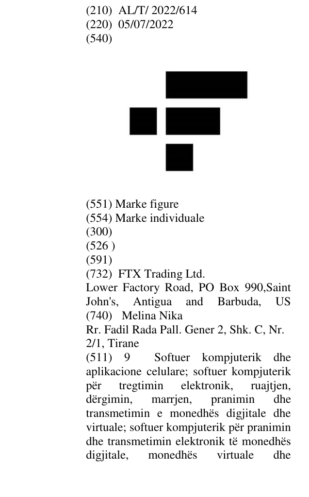 Zëri i markës AL/T/2022/614 në buletin