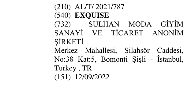 Zëri i markës EXQUISE në buletin