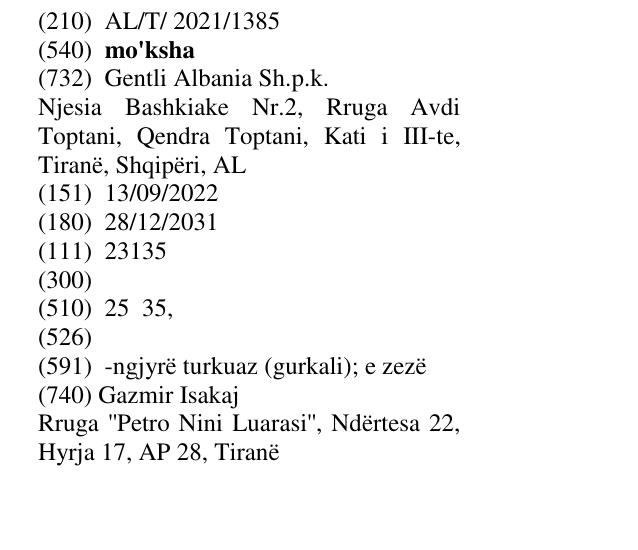 Zëri i markës mo'ksha në buletin