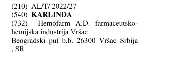 Zëri i markës KARLINDA në buletin