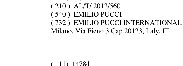 Zëri i markës EMILIO PUCCI në buletin