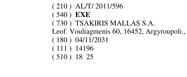 Zëri i markës EXE në buletin