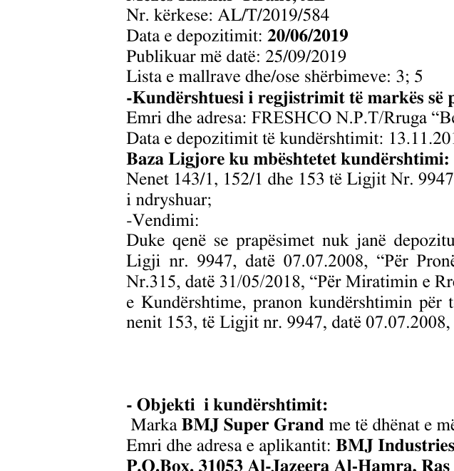Zëri i markës fresco në buletin
