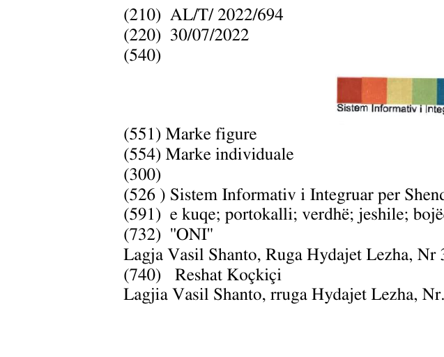 Zëri i markës Sistem Informativ i Integruar per Shendetesine në buletin