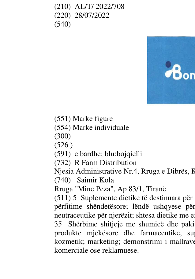 Zëri i markës BONAVIOX në buletin