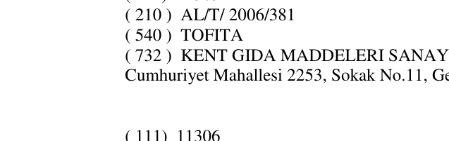 Zëri i markës TOFITA në buletin