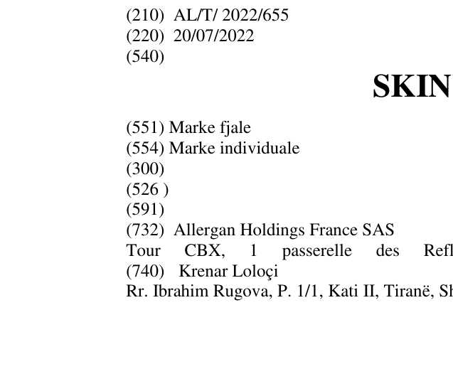 Zëri i markës SKINVIVE në buletin