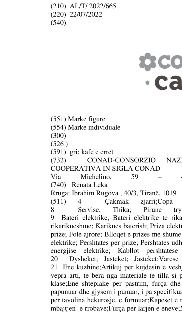 Zëri i markës CONAD CASA në buletin