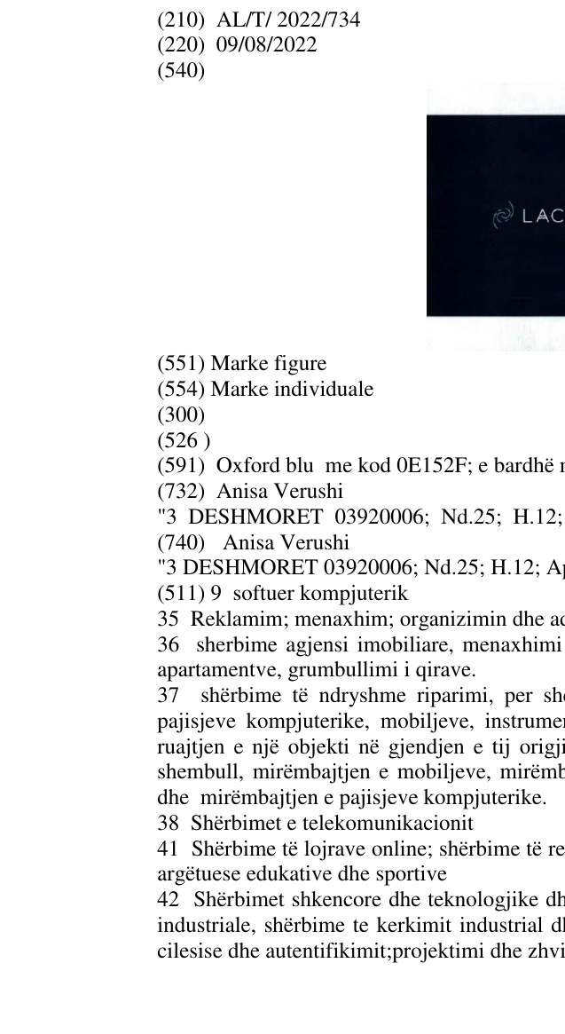 Zëri i markës LACONICS në buletin