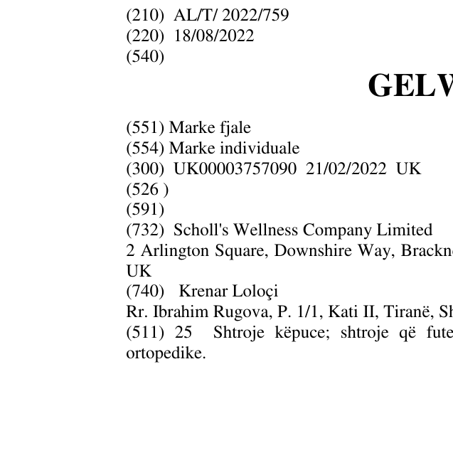 Zëri i markës GELWAVE në buletin