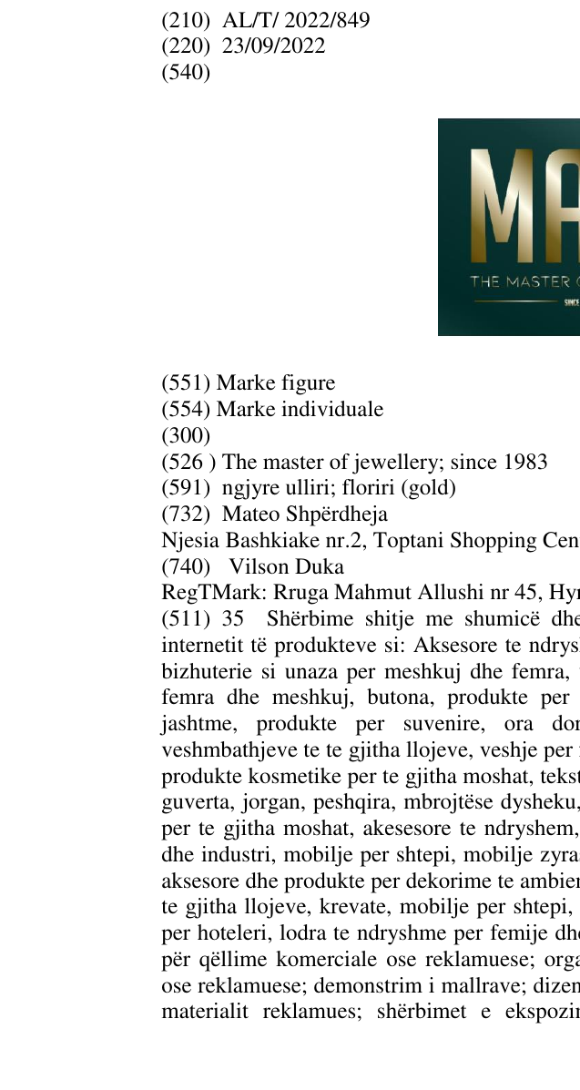 Zëri i markës The master of jewellery; since 1983 në buletin