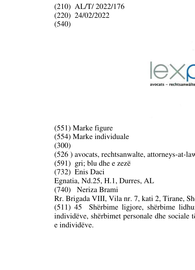 Zëri i markës avocats, rechtsanwalte, attorneys-at-law në buletin