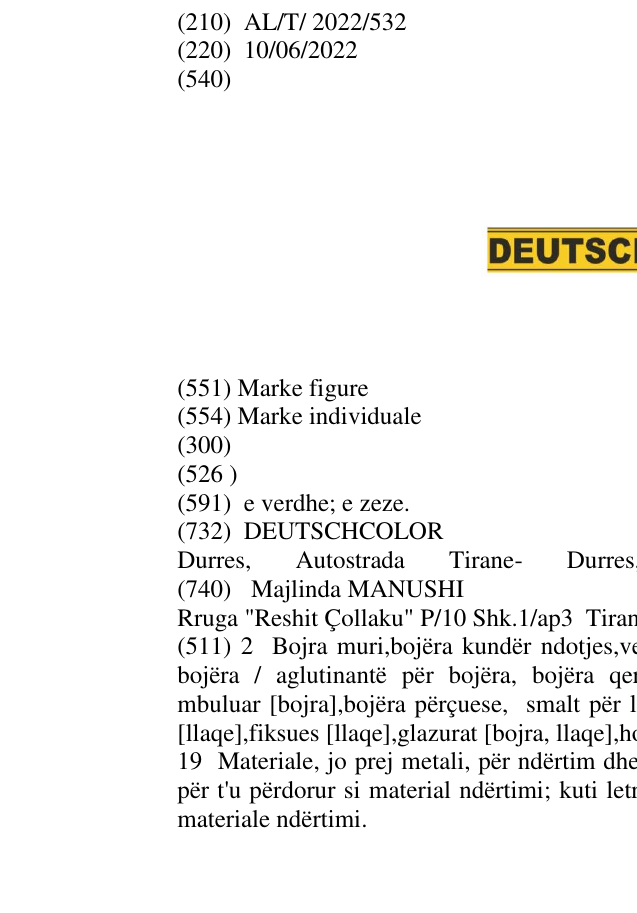 Zëri i markës DEUTSCHCOLOR në buletin