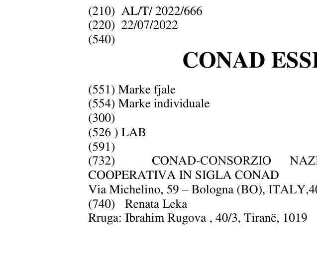 Zëri i markës CONAD ESSENTIAE LAB në buletin