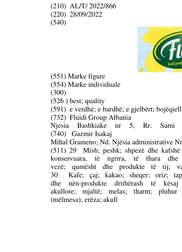 Zëri i markës best; quality në buletin