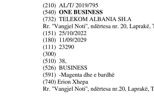 Zëri i markës ONE BUSINESS në buletin