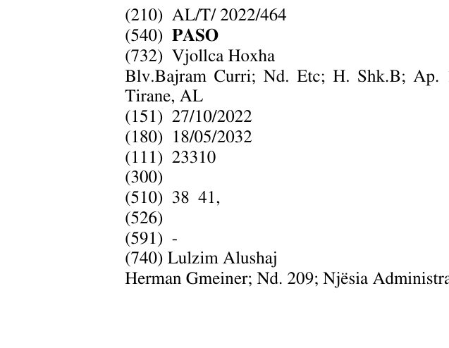 Zëri i markës PASO në buletin