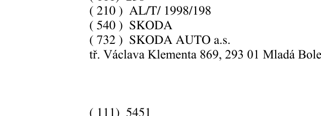 SKODA markasının bültendeki kaydı