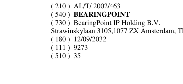 Zëri i markës BEARINGPOINT në buletin