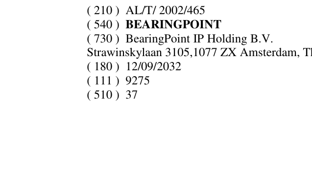 Zëri i markës BEARINGPOINT në buletin