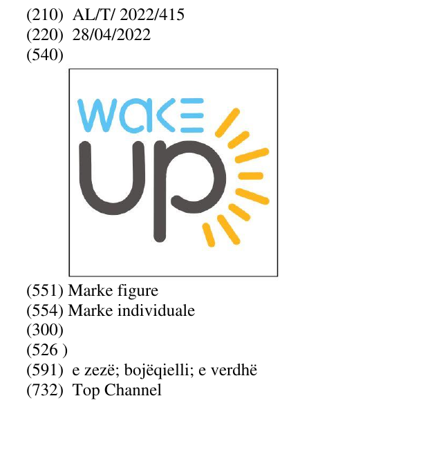 Zëri i markës WAKE UP në buletin