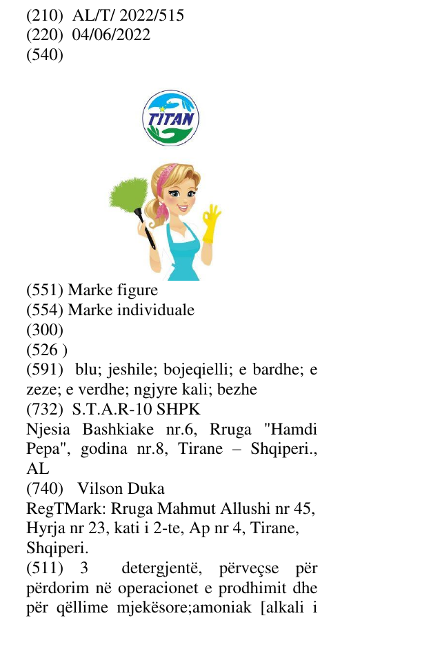 Zëri i markës TITAN në buletin