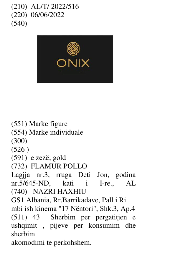 Zëri i markës ONIX në buletin