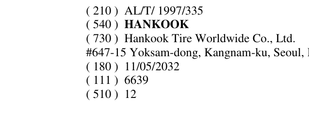 Zëri i markës HANKOOK në buletin