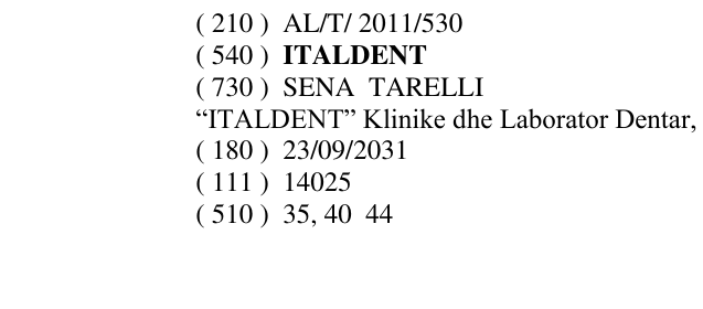 Zëri i markës ITALDENT në buletin