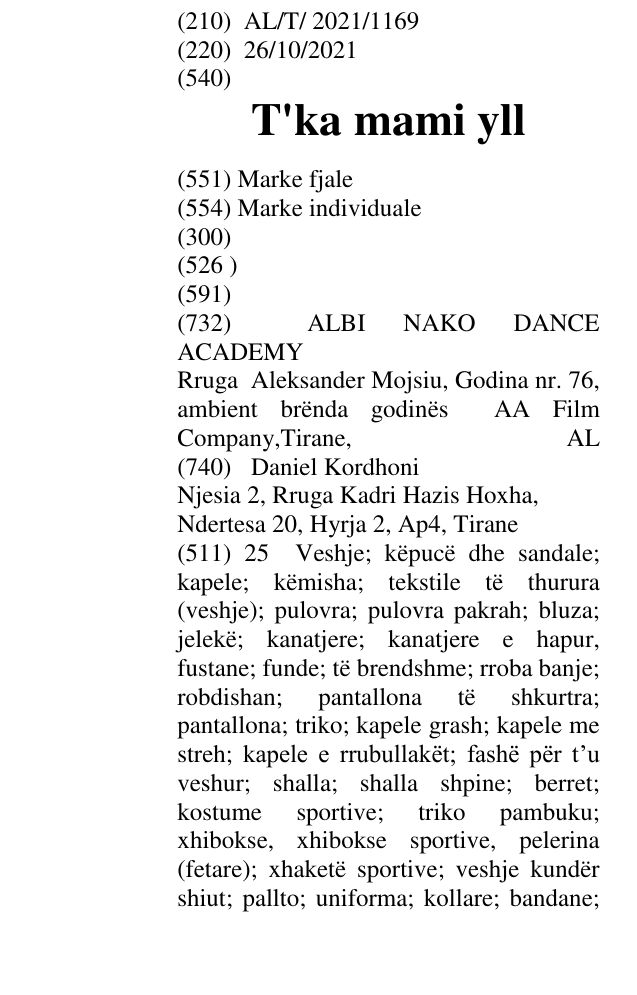 Zëri i markës T'ka mami yll në buletin