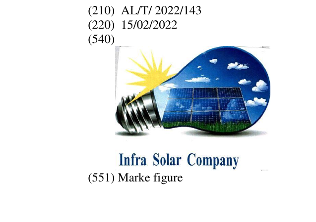 Zëri i markës INFRA SOLAR COMPANY në buletin